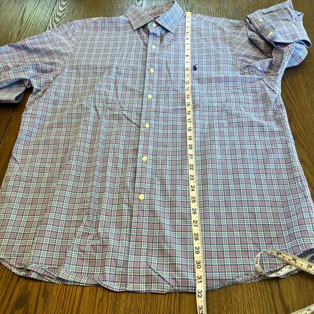 Polo Ralph Lauren Button Down Cotton Stretch Plaid Preppy XL Classic Fit